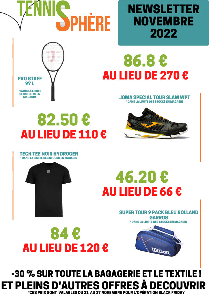 Image de l'actualité - Black Friday TENNISPHERE Promotions - Tennis Club de Grigny